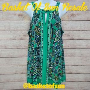 I.N.C. Paisley Sleeveless Top With Keyhole Front